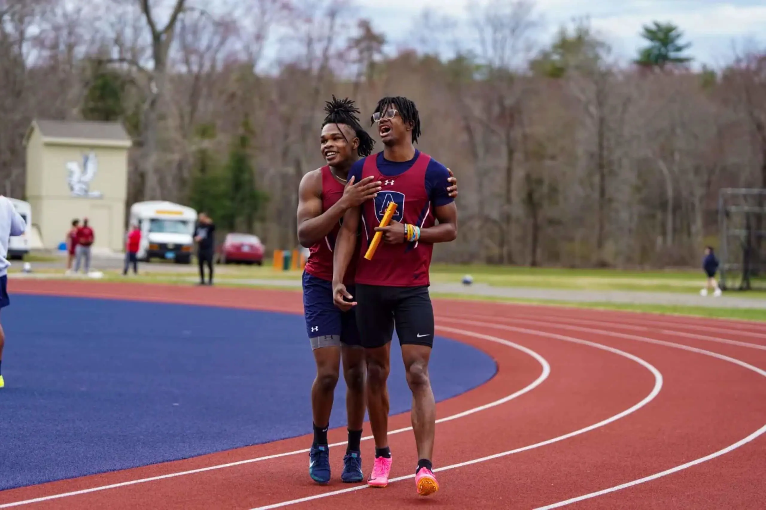 Avon Old Farms Track team-mates on track
