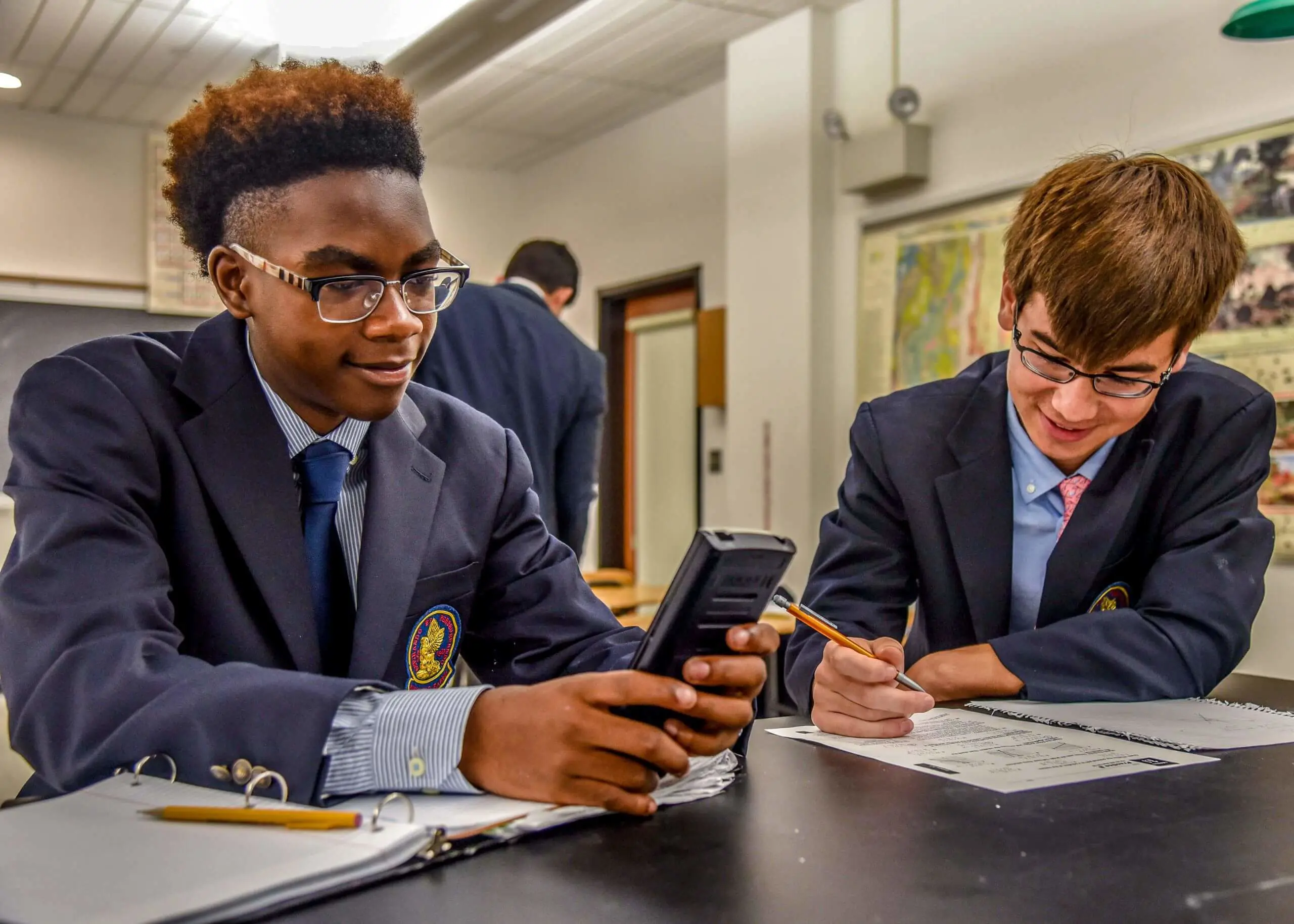 Avon Old Farms students in a math class