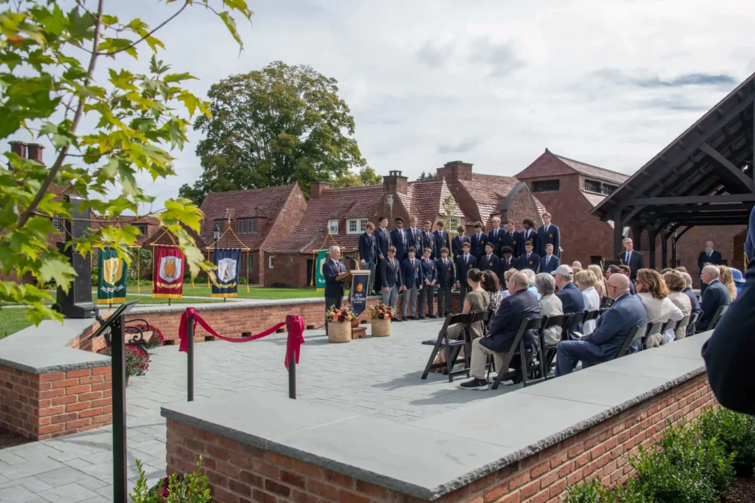 Peter A. Aron ’65 Memorial Patio dedication ceremony.