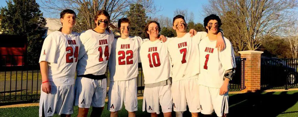 Ryan Lanchbury '17, #22 with fellow varsity lacrosse team members