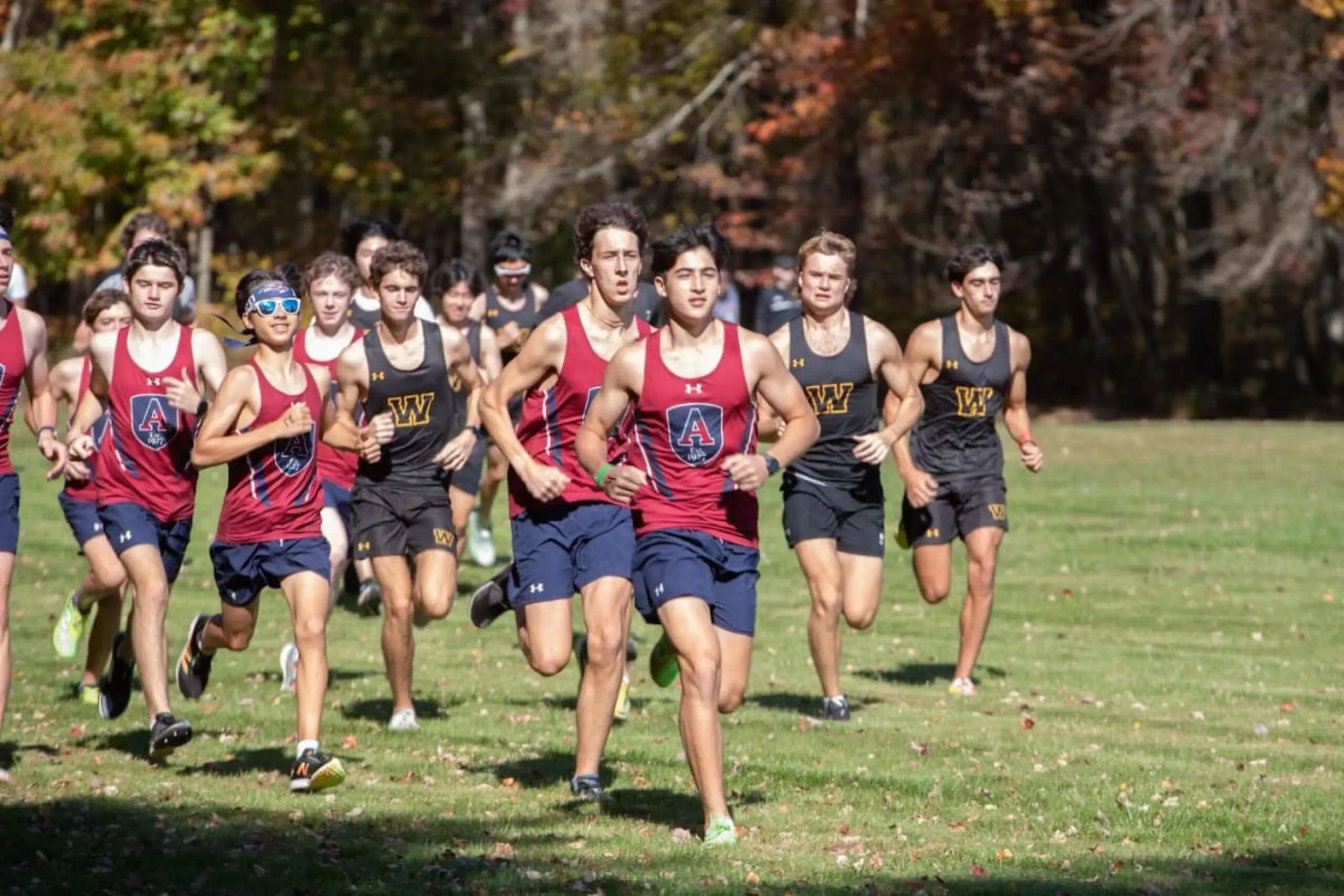  Cross Country Captain Peter Mok '25 running with team