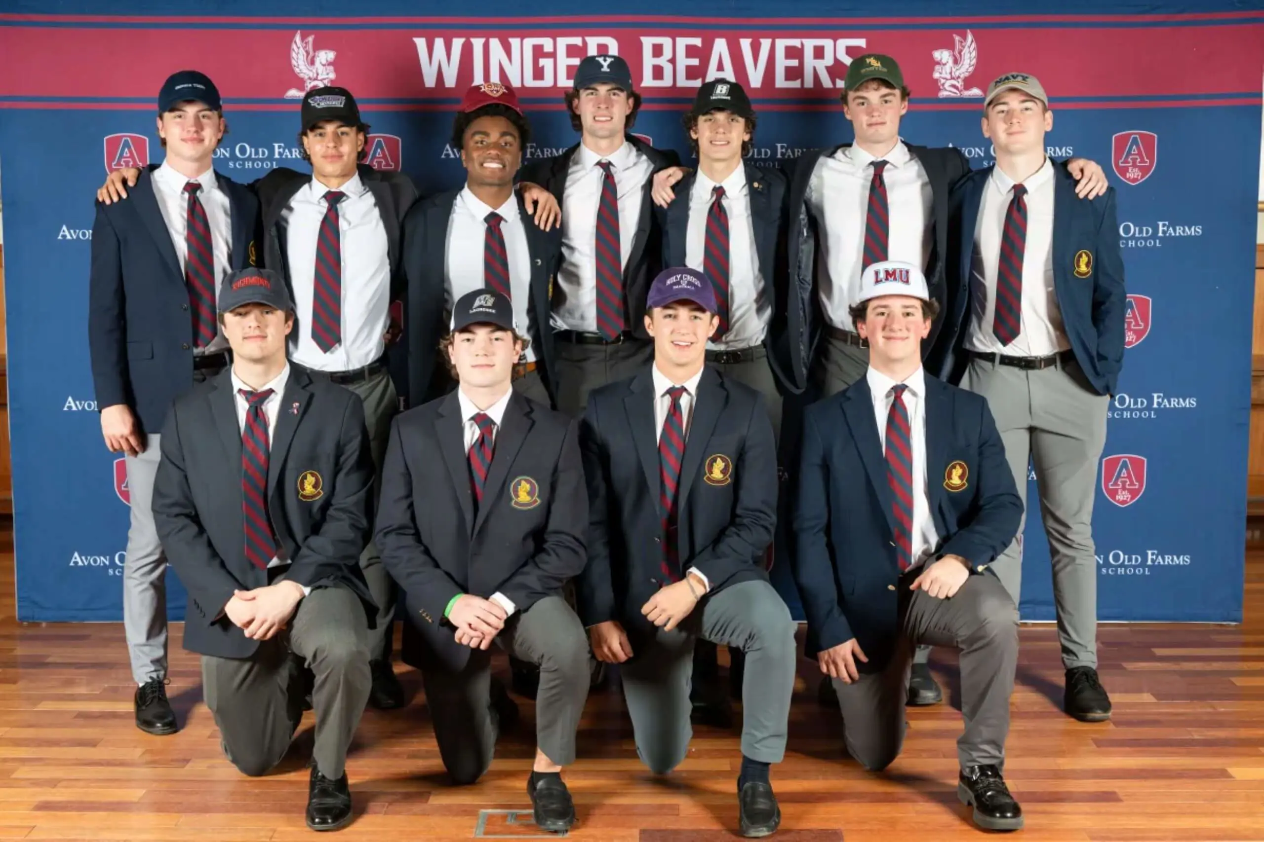 Avon Old Farms athletes at college commitment ceremony.