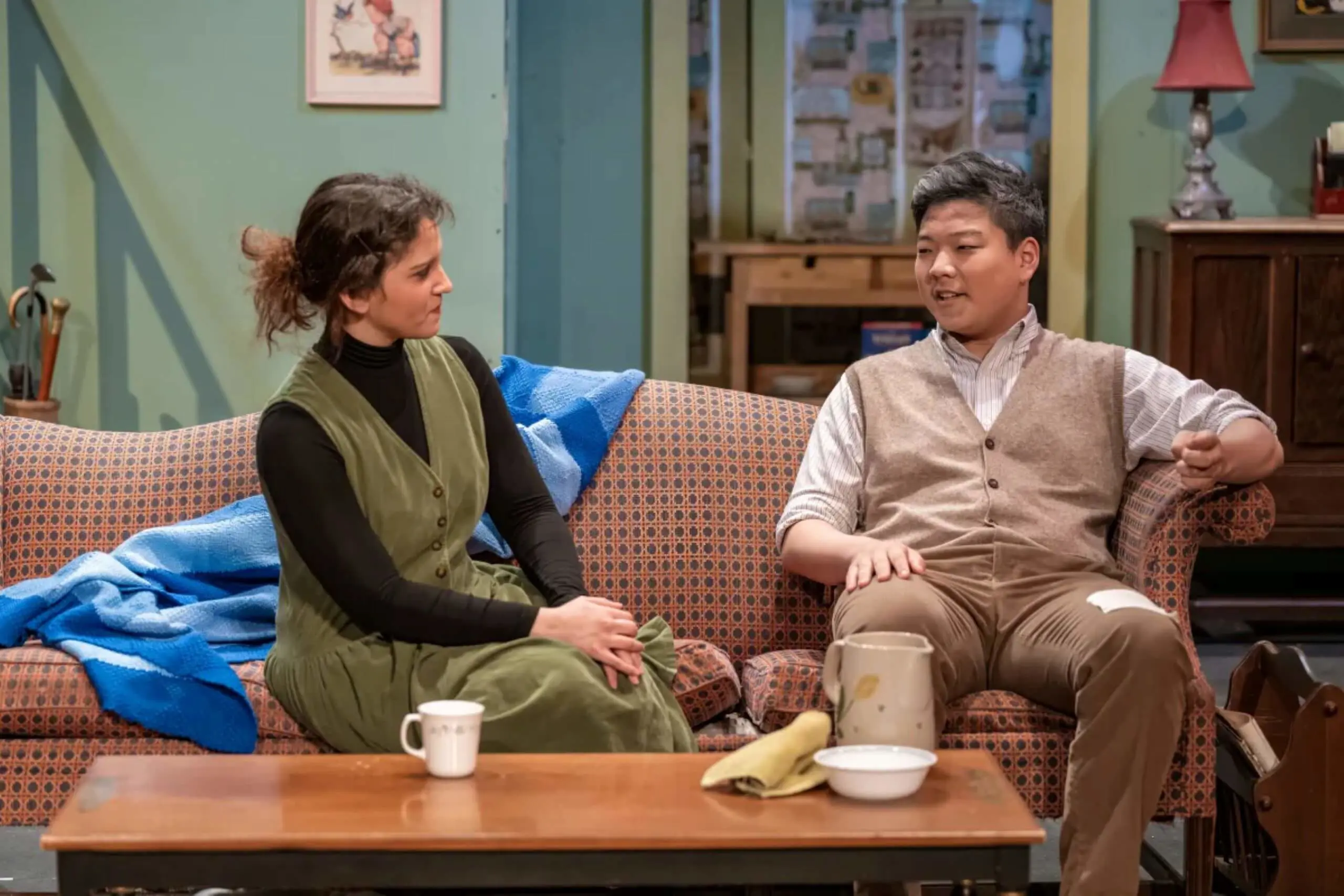 Avon Old Farms senior Jonn Lee and Miss Porter’s senior Sophia Cepeda performing in a production of The Birds