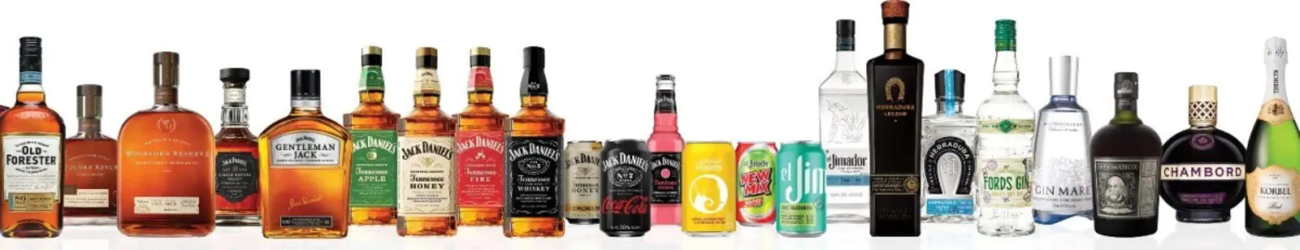 Products of Brown–Forman, a Louisville-based distillery corporation.