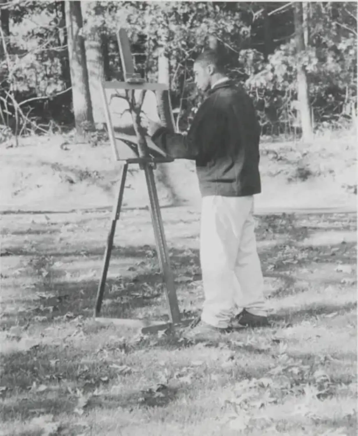 James W. Jennings ’99 painting en plein air while a student at Avon Old Farms.