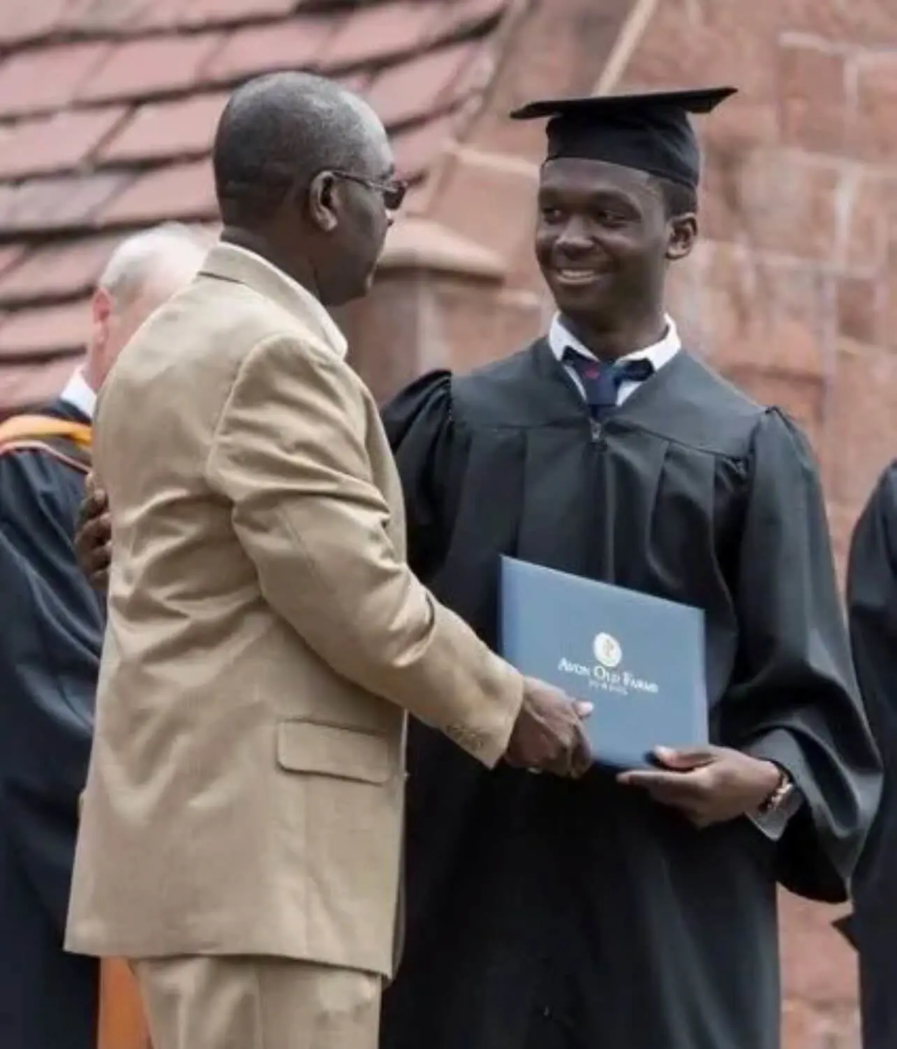 Kymani Palmer ’17 at his graduation ceremony.