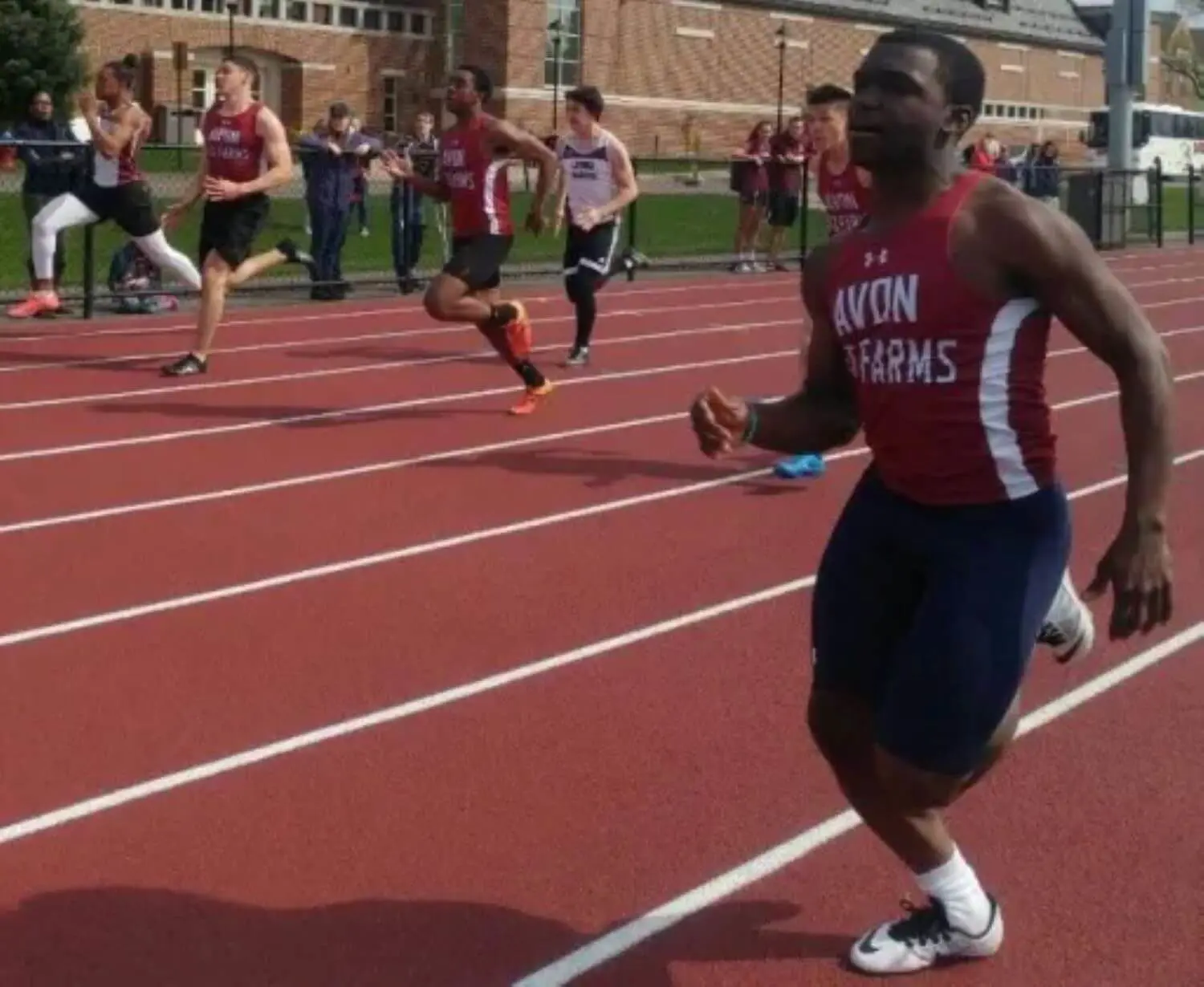 Kymani Palmer ’17 while a student member of the varsity track & field team.