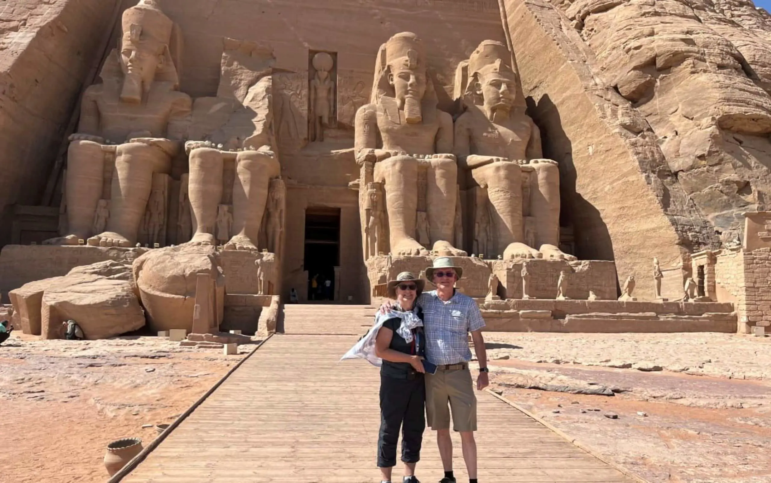 Richard Connell ’74 and Nancy Connell visiting the Abu Simbel temples in Egypt.