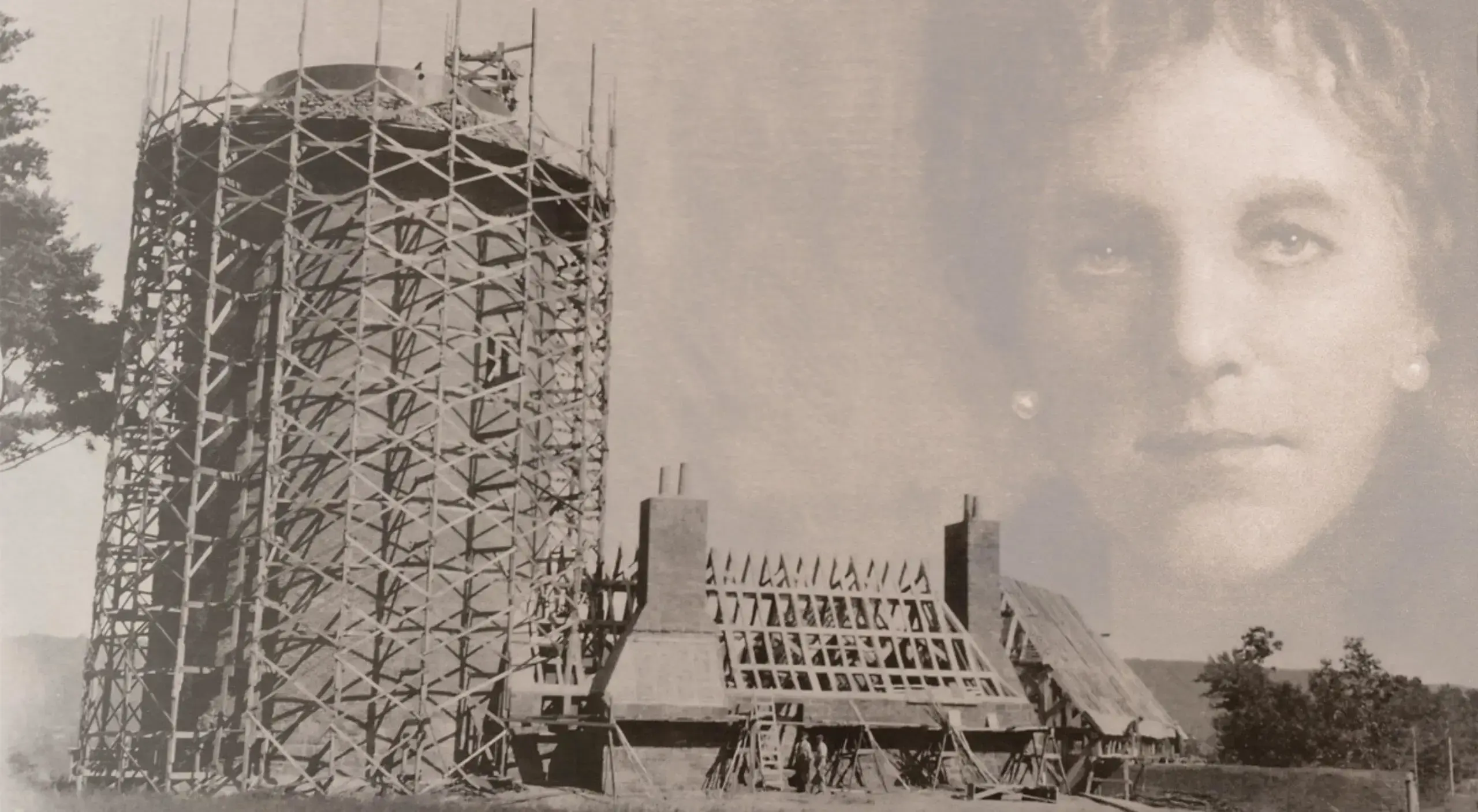 Water tower and Theodate collage