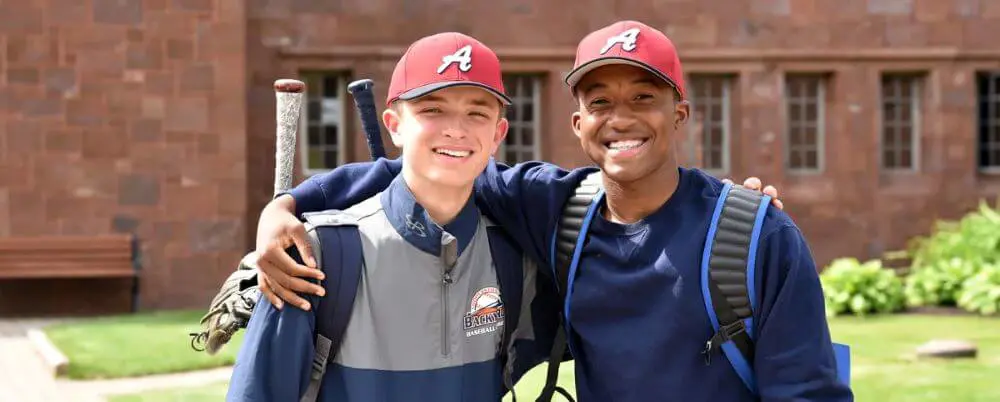 Avon Old Farms student baseball players.