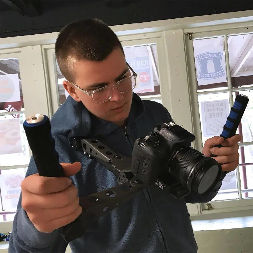 Alvaro filming for a nonprofit.