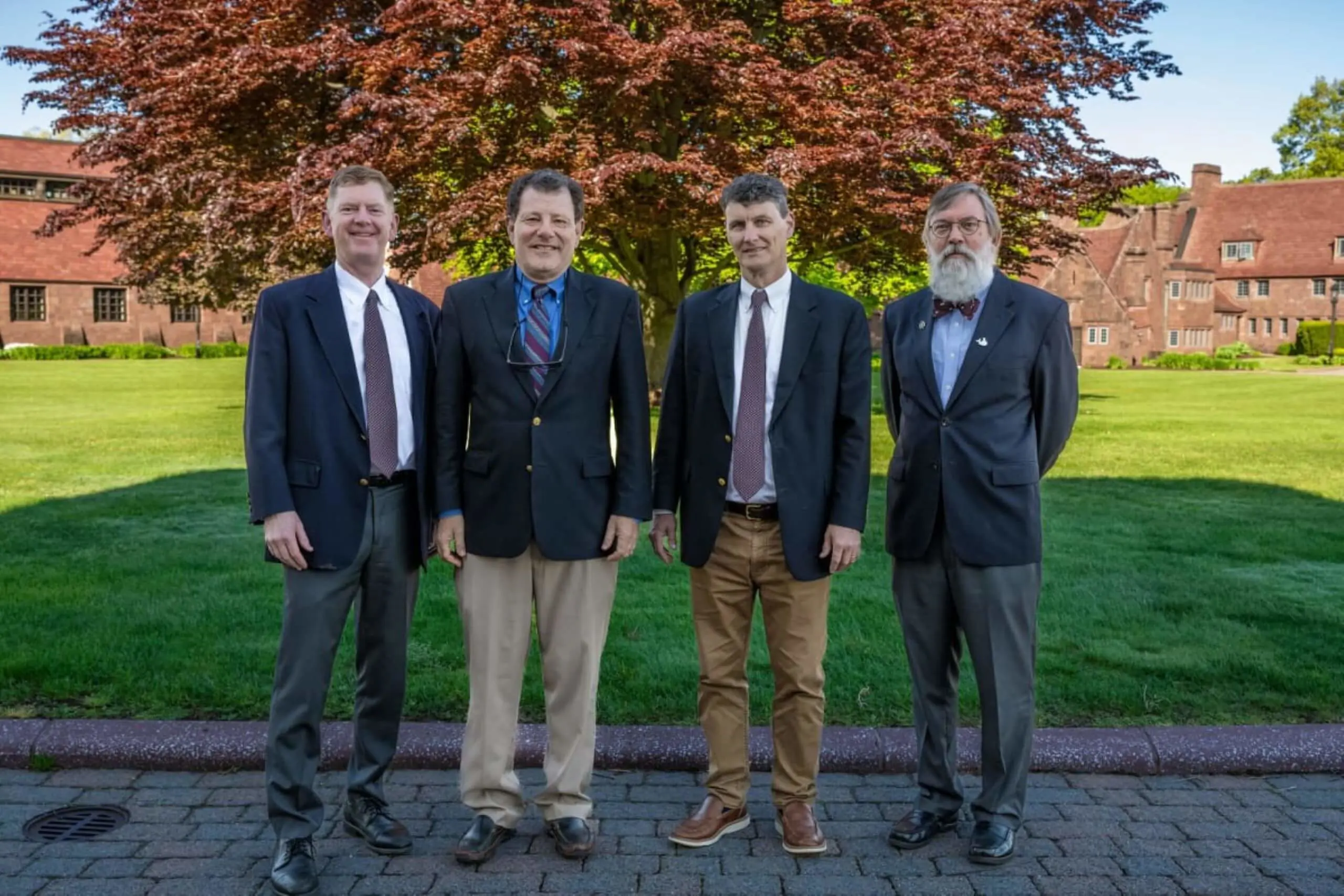 Members of the history department with Nicholas Kristof at Avon Old Farms