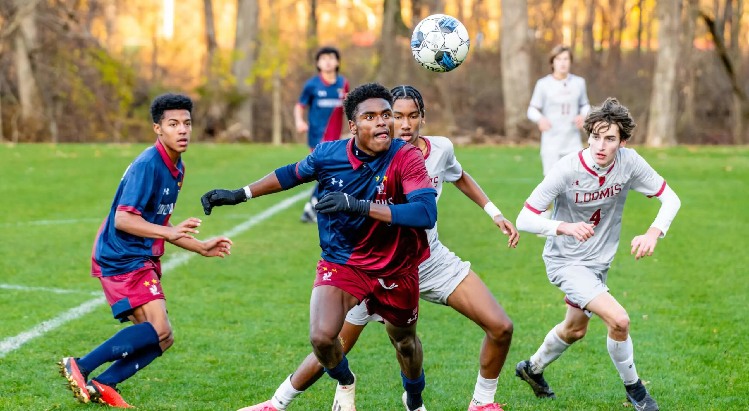 Avon Old Farms Soccer team playing competitively