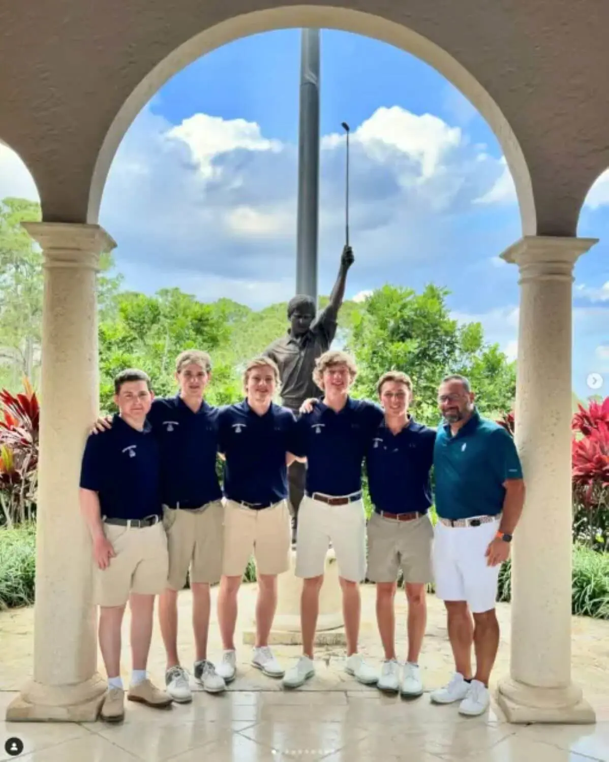  Members of the varsity golf team in Florida.